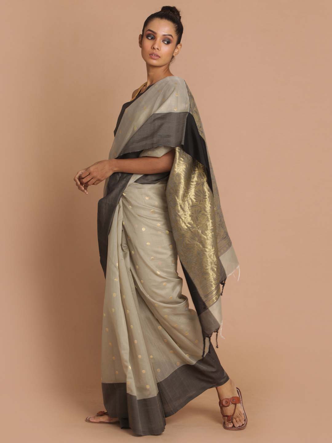 Indethnic Chanderi Handloom Silk Cotton Saree - View 2