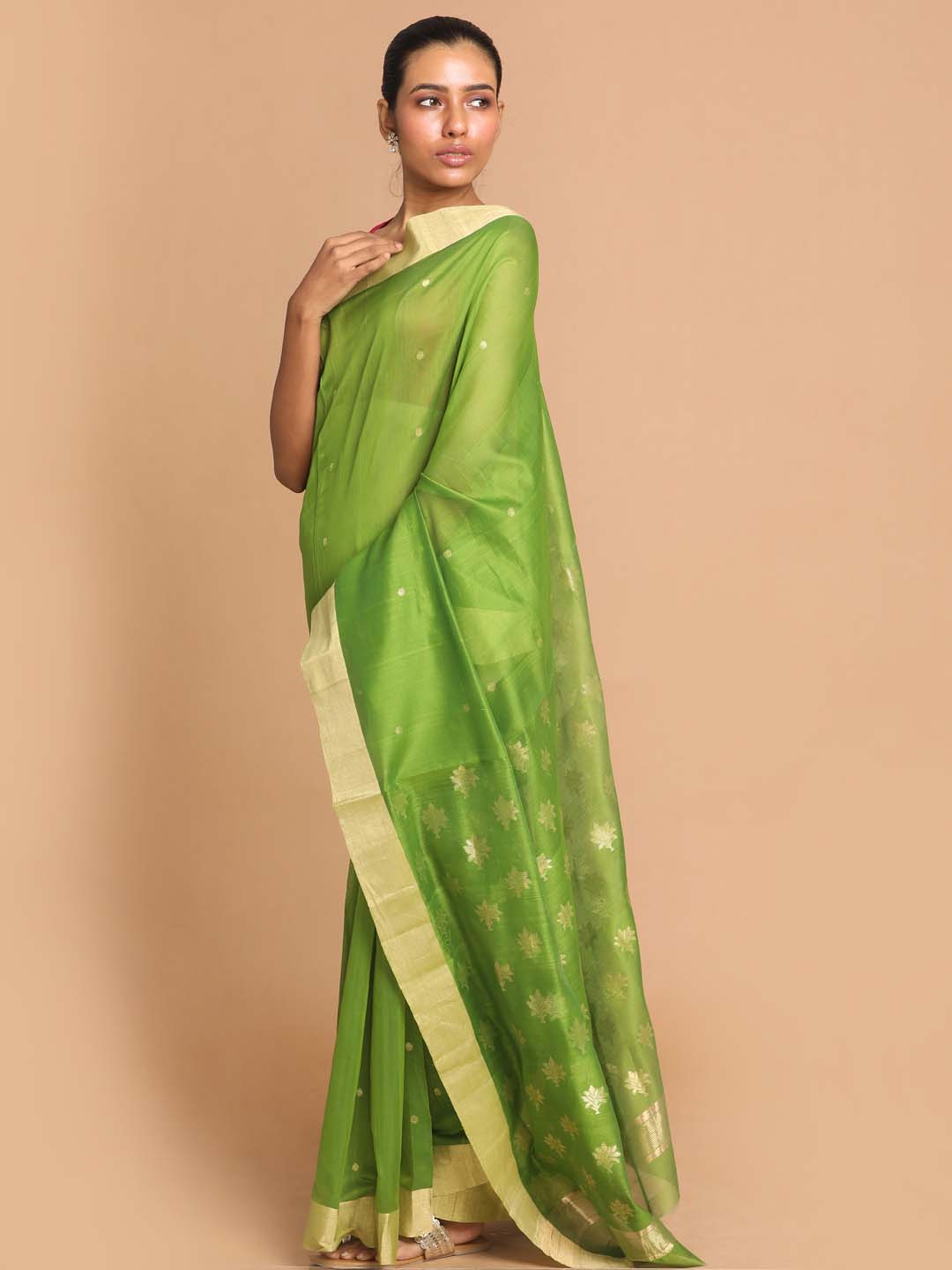 Indethnic Chanderi Handloom Silk Cotton Saree - View 2