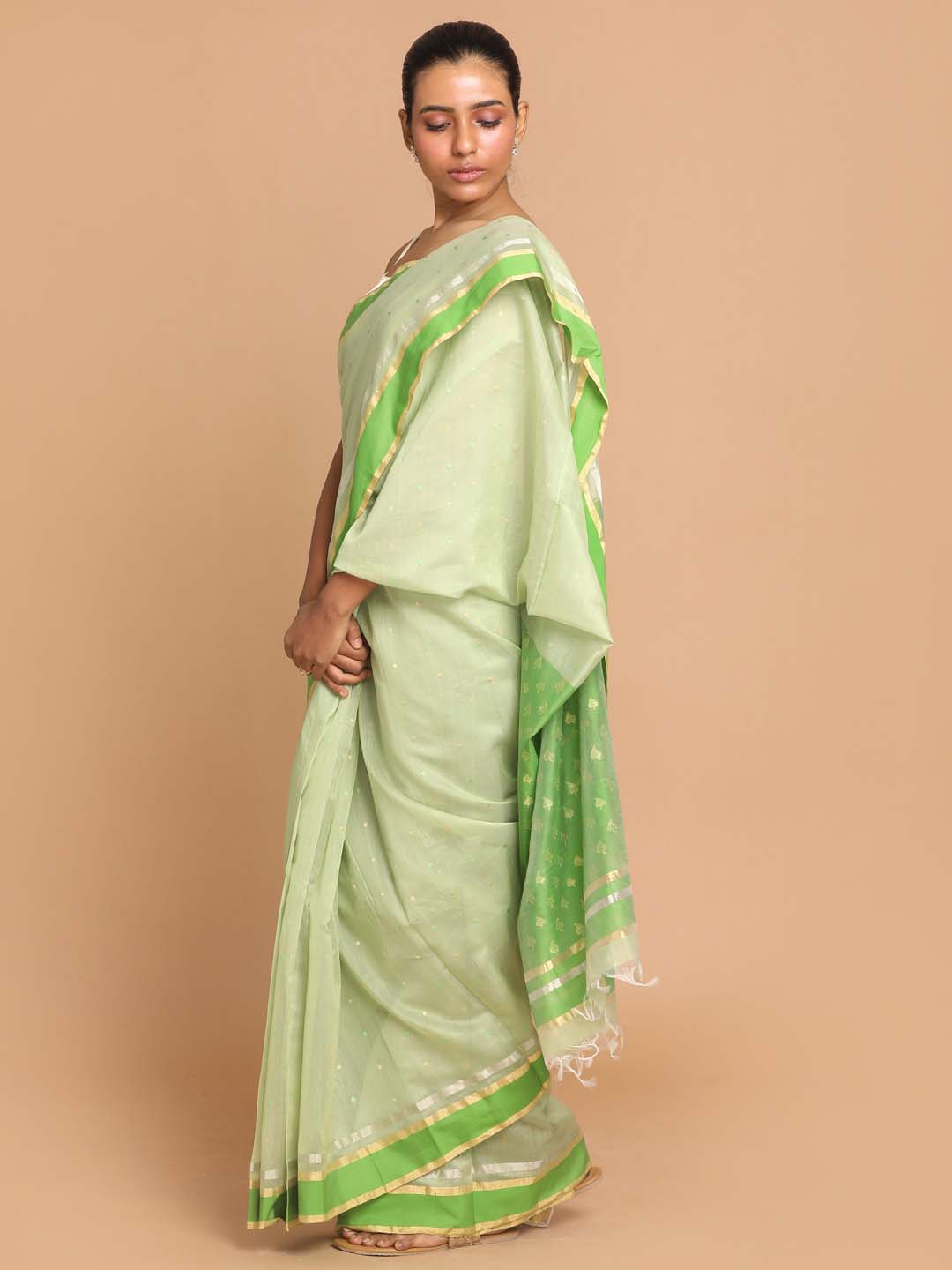 Indethnic Chanderi Handloom Silk Cotton Saree - View 2