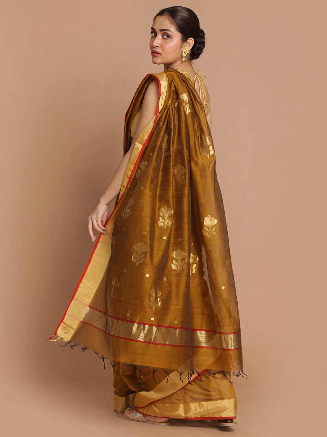 Indethnic Chanderi Handloom Silk Cotton Saree - View 3