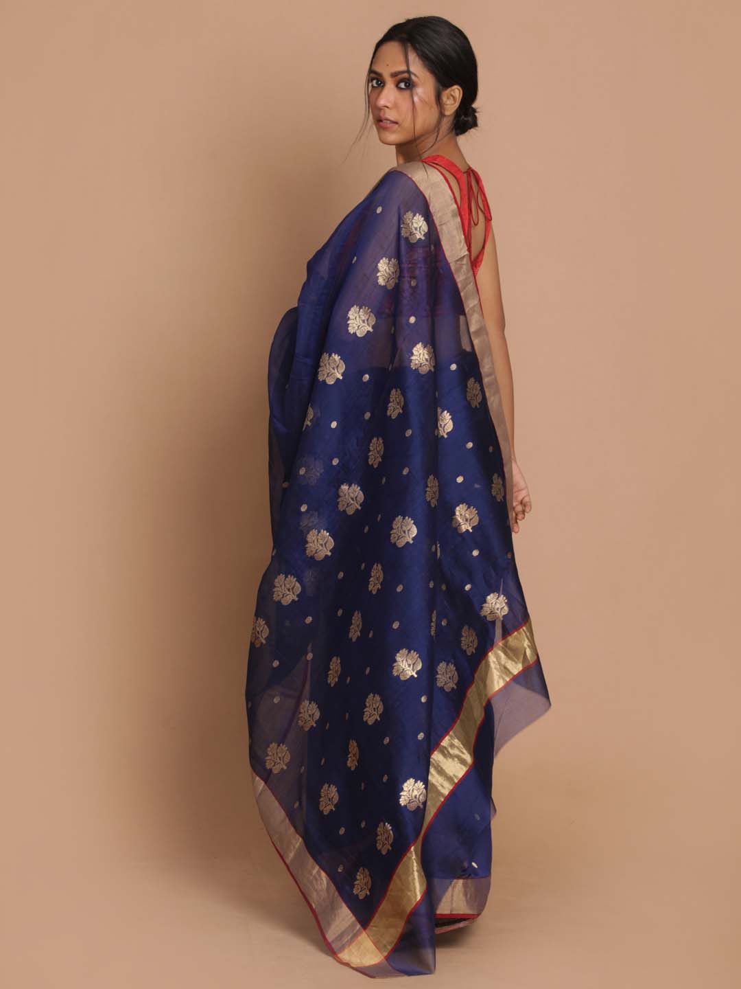 Indethnic Chanderi Handloom Silk Cotton Saree - View 3