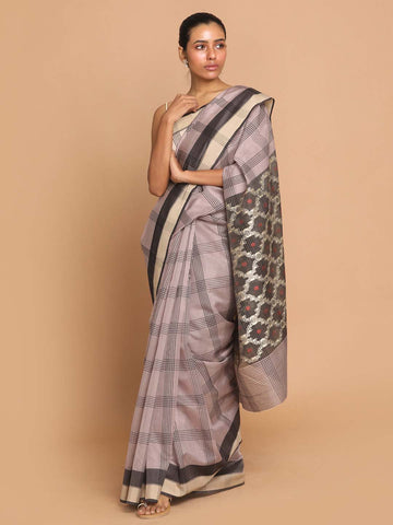 SYMMETRICAL PURPLE (CHANDERI SILK COTTON SAREE)