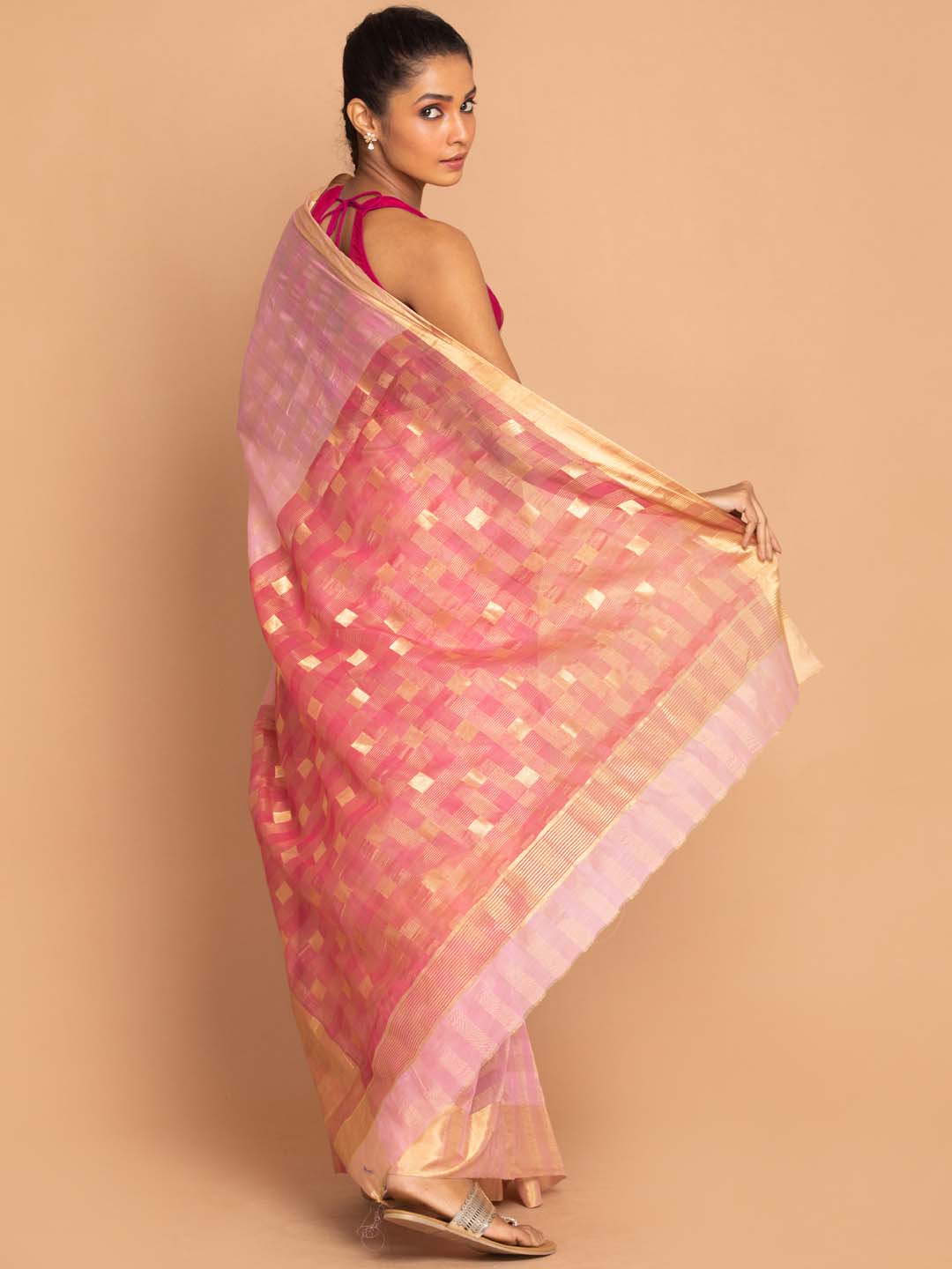 Indethnic Chanderi Handloom Silk Cotton Saree - View 3