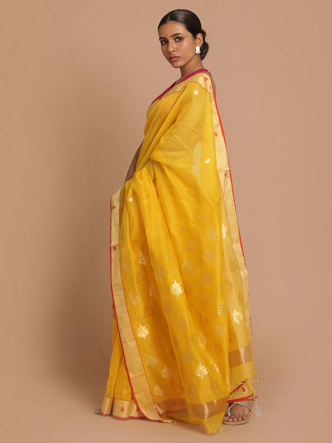 Indethnic Chanderi Handloom Silk Cotton Saree - View 2