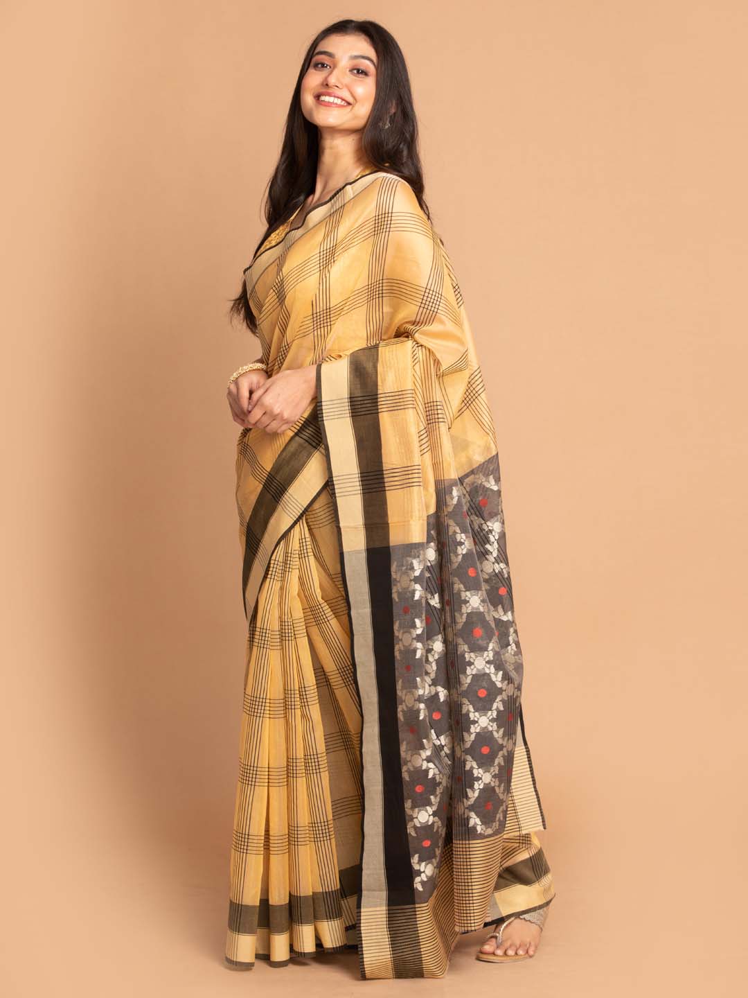 Indethnic Chanderi Handloom Silk Cotton Saree - View 2