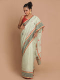 Indethnic Chanderi Handloom Silk Cotton Saree - View 1
