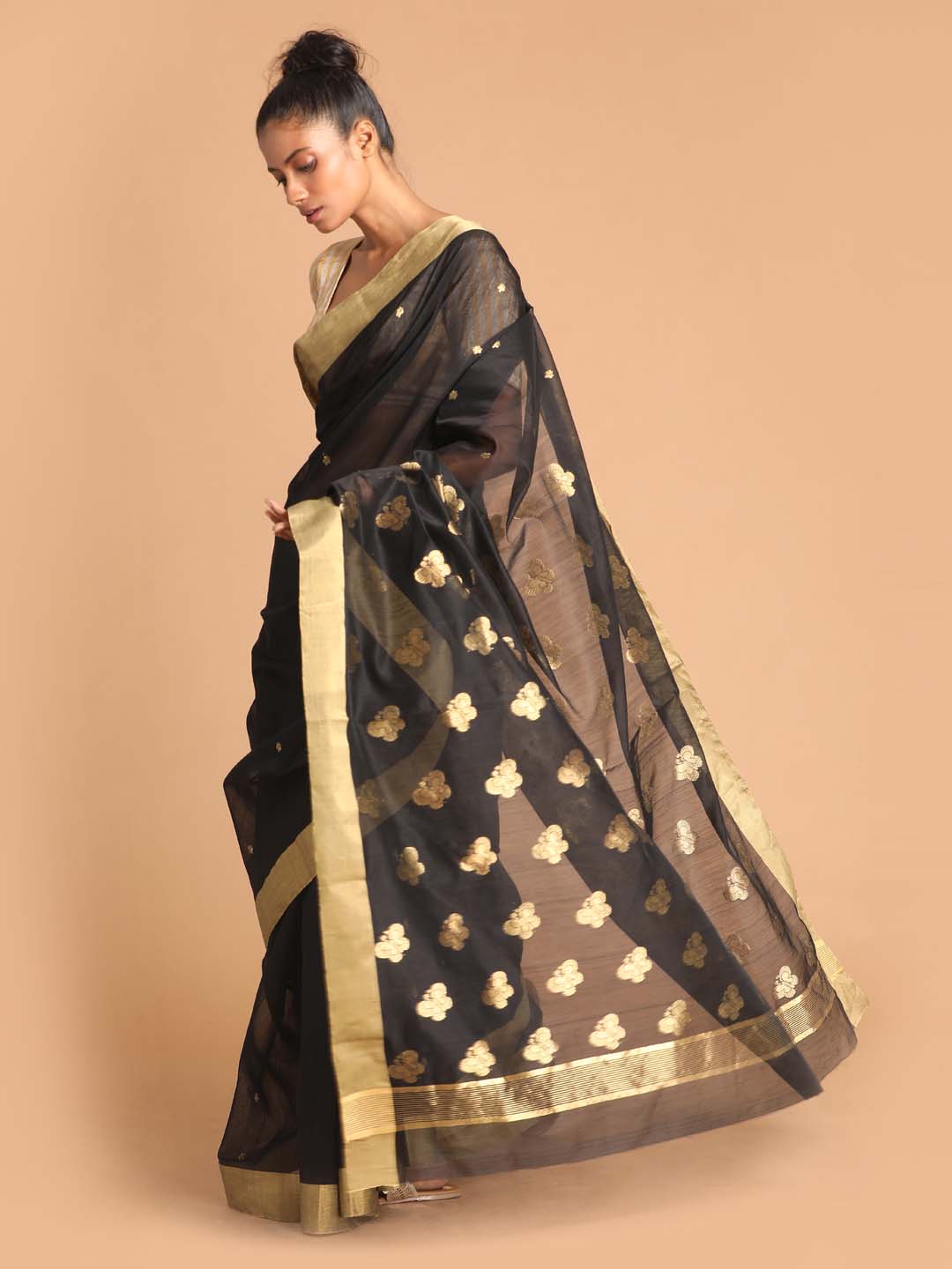 Indethnic Chanderi Handloom Silk Cotton Saree - View 2