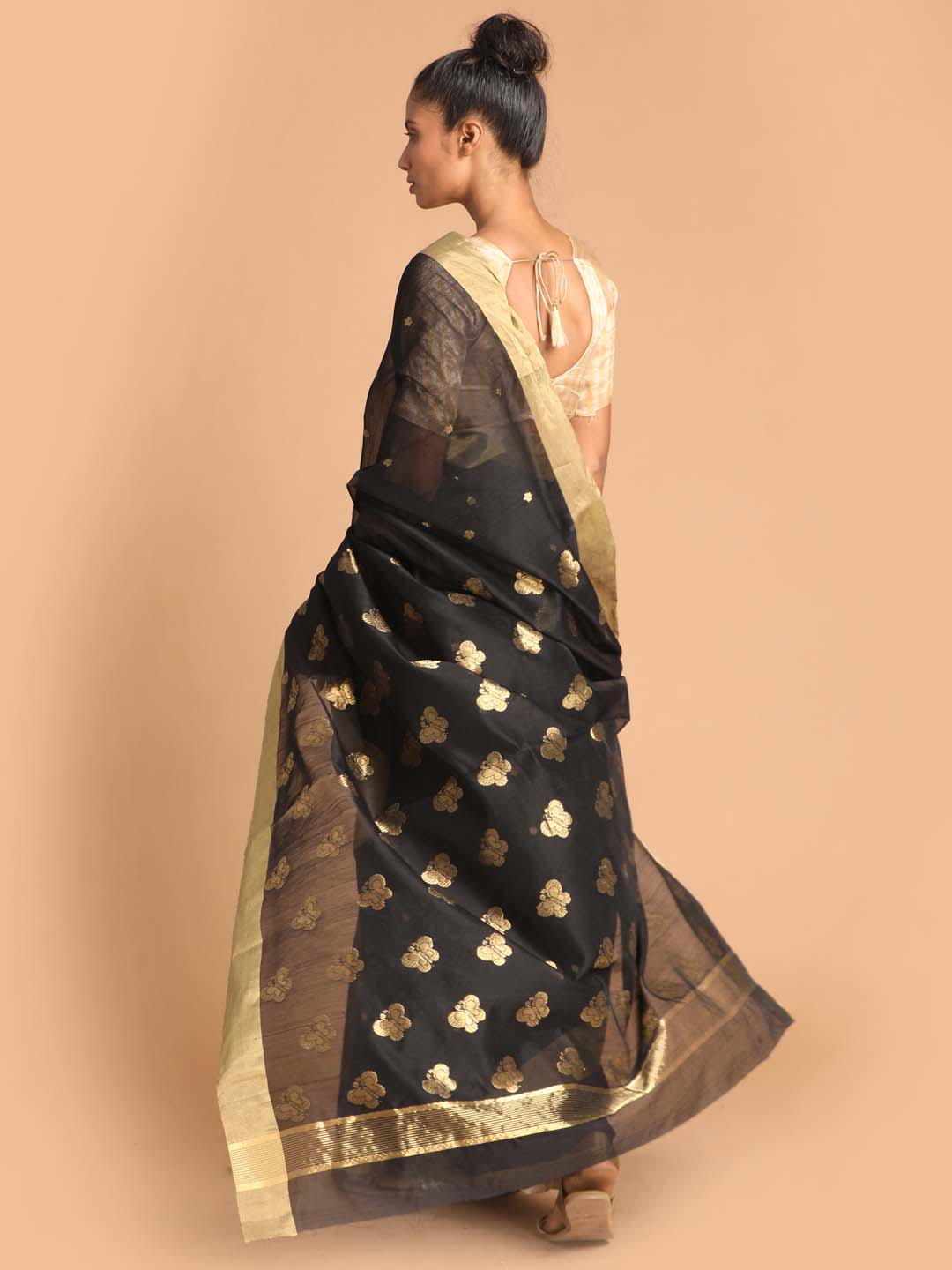 Indethnic Chanderi Handloom Silk Cotton Saree - View 3