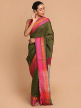 OLIVE ORDER (MAHESHWARI SILK COTTON SAREE)