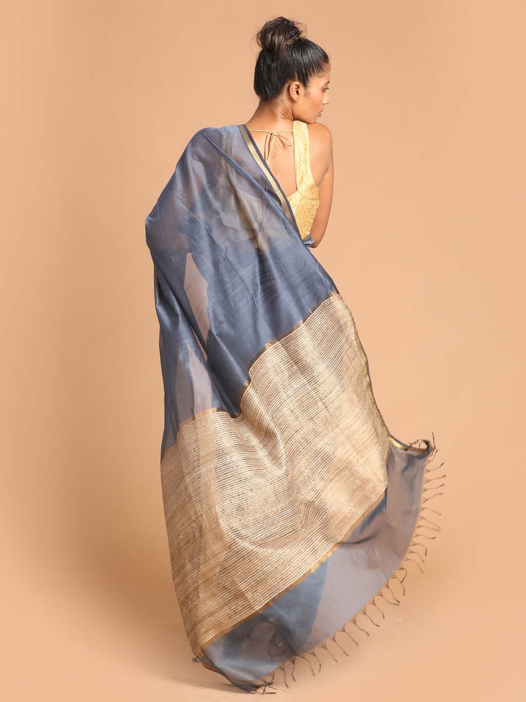 Indethnic Maheshwari Handloom Silk Cotton Saree - View 3