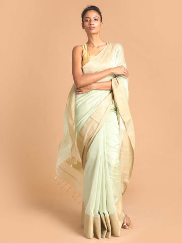 SAGE GREEN STORY (MAHESHWARI SILK COTTON SAREE)