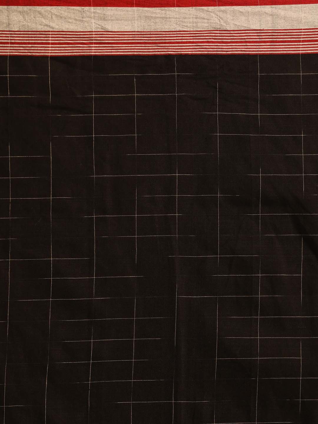 Indethnic Black Pure Cotton Woven Design Design Sarees - Saree Detail View