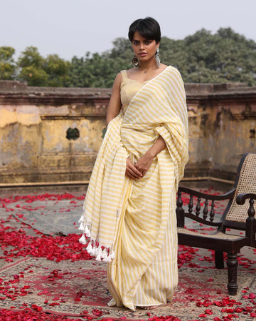 BEIGE HARMONY (HANDLOOM 100% PURE COTTON SAREE)