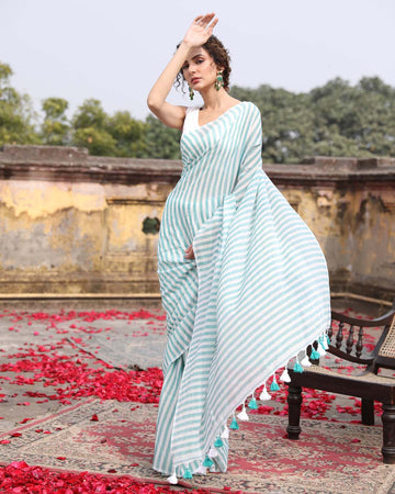EMERALD FUSION (HANDLOOM 100% PURE COTTON SAREE)