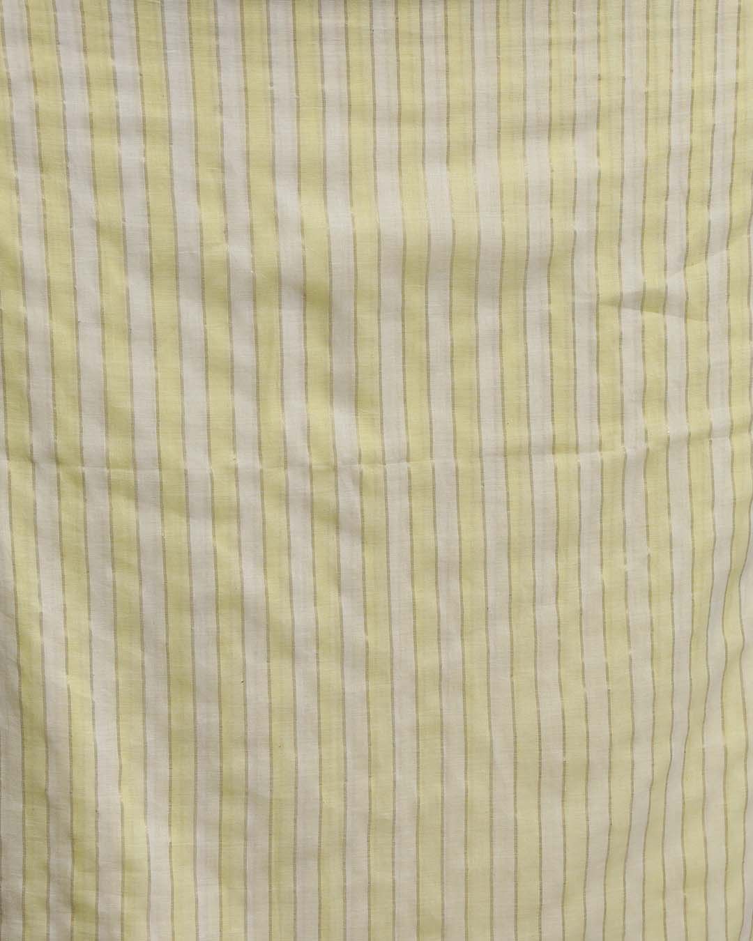 Indethnic Yellow Pure Cotton Color Blocked Design Sarees - Saree Detail View