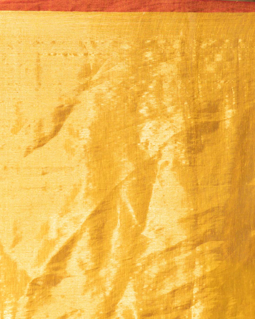 Yellow Pure Cotton Solid  Design Sarees
