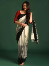 MONOCHROME CHIC (HANDLOOM 100% PURE COTTON SAREE)