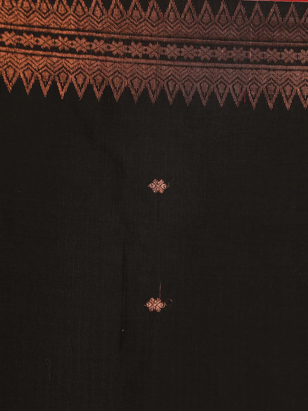 Indethnic Black Pure Cotton Ethnic Motifs Design Jamdani - Saree Detail View