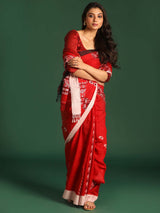 CRIMSON TRADITION (HANDLOOM 100% PURE COTTON SAREE)