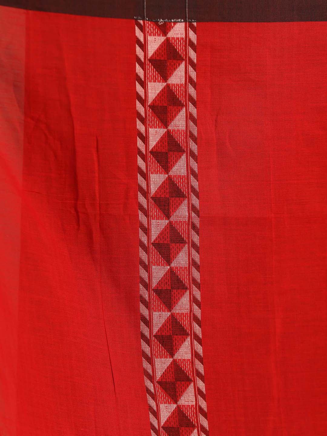 Indethnic Red Pure Cotton Ethnic Motifs Design Jamdani - Saree Detail View