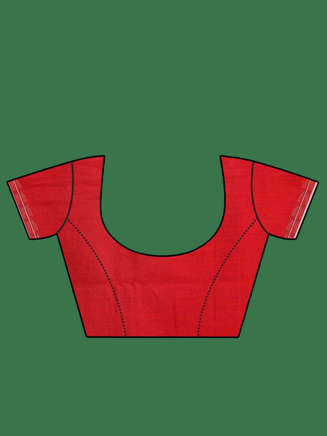 Indethnic Red Pure Cotton Ethnic Motifs Design Jamdani - Blouse Piece View