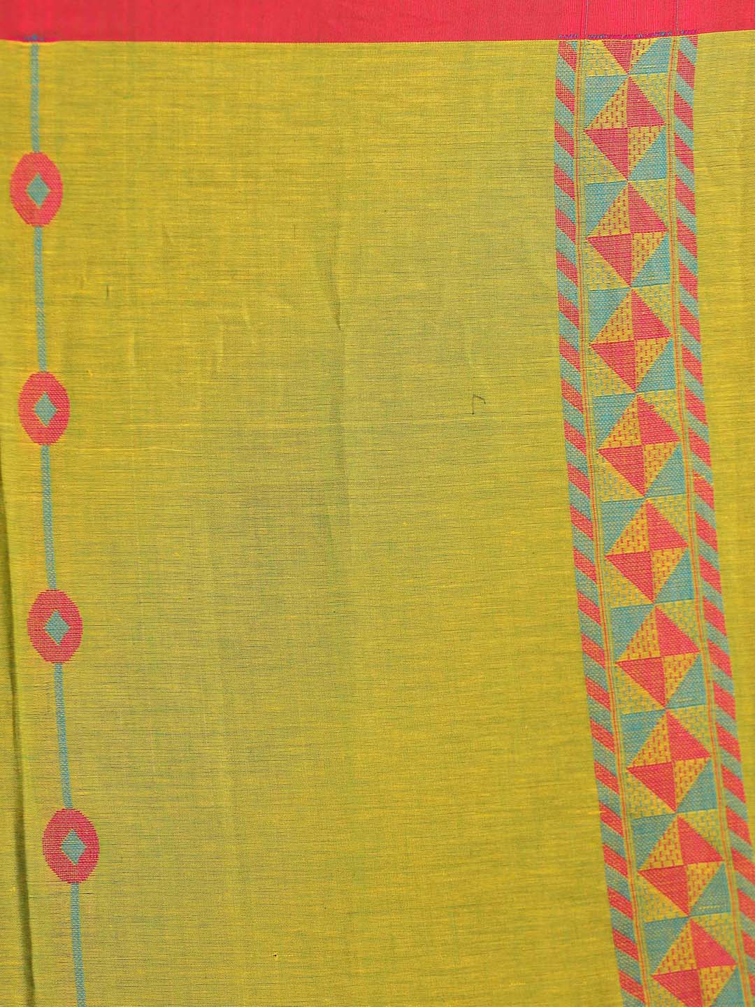 Indethnic Mustard Pure Cotton Ethnic Motifs Design Jamdani - Saree Detail View