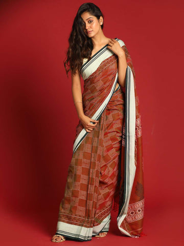 RUSTIC CHARM (HANDLOOM 100% PURE COTTON SAREE)