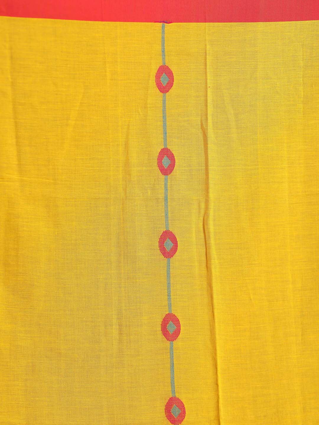 Indethnic Yellow Pure Cotton Ethnic Motifs Design Jamdani - Saree Detail View