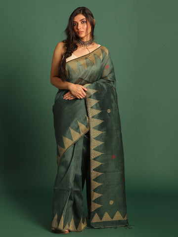 GREEN DELIGHT (HANDLOOM COTTON BLEND SAREE)