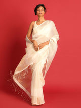 IVORY BLOSSOM (JAMDANI 100% PURE SILK SAREE)