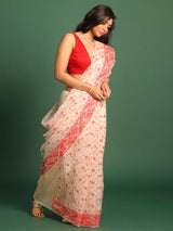 CRIMSON LEGACY (JAMDANI 100% PURE SILK SAREE)
