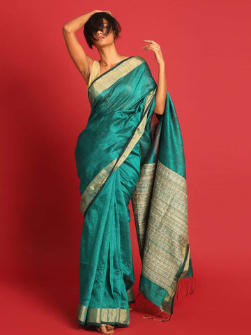 GREEN OPULENCE (JAMDANI 100% PURE SILK SAREE)