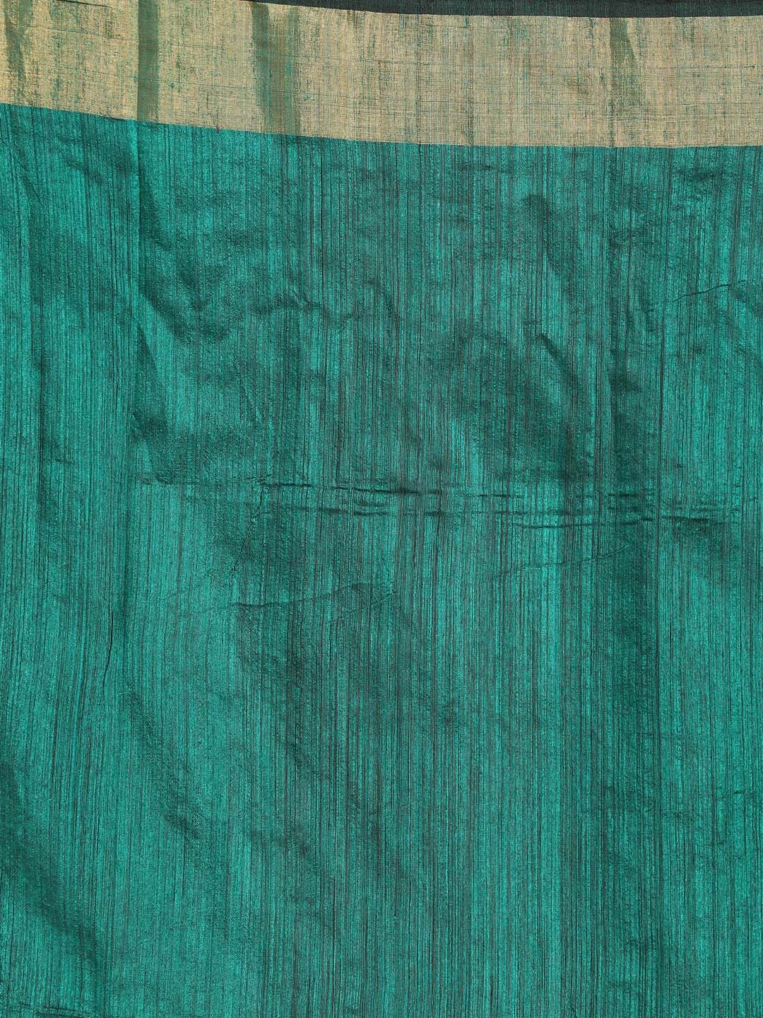 Indethnic Green Pure Silk Ethnic Motifs Design Jamdani - Saree Detail View