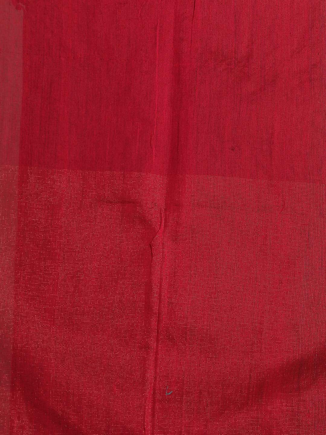 Indethnic Maroon Pure Silk Floral Design Jamdani - Saree Detail View