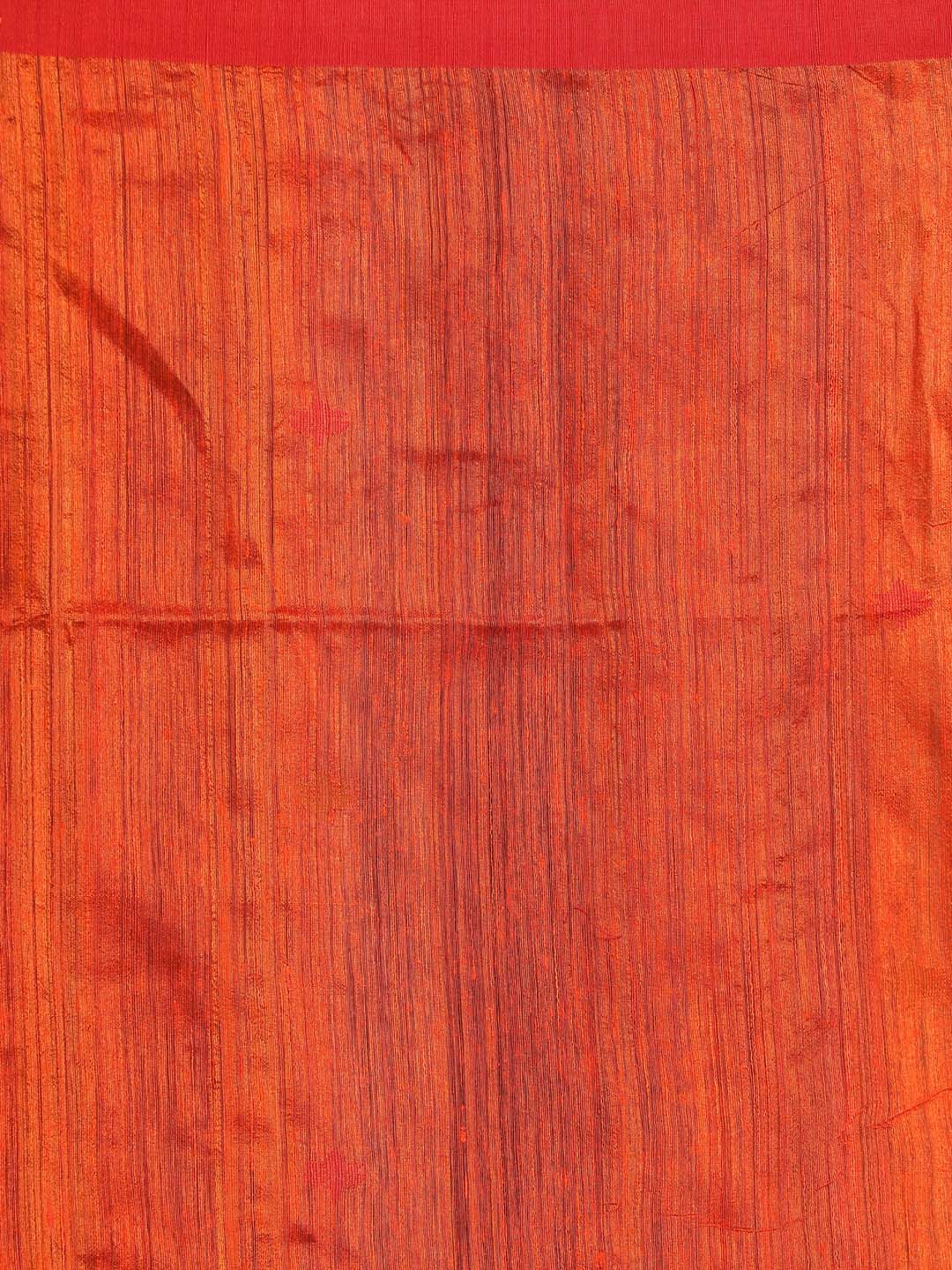 Indethnic Orange Pure Silk Ethnic Motifs Design Jamdani - Saree Detail View