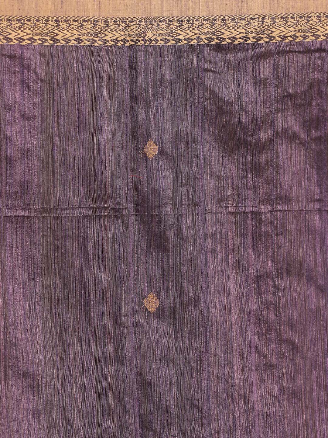 Indethnic Purple Pure Silk Ethnic Motifs Design Jamdani - Saree Detail View
