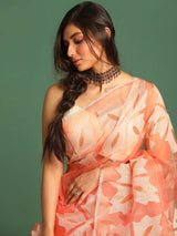 BLUSH BLOOM (JAMDANI 100% PURE SILK SAREE)