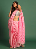 Indethnic Pink Pure Silk Ethnic Motifs Design Jamdani - View 1