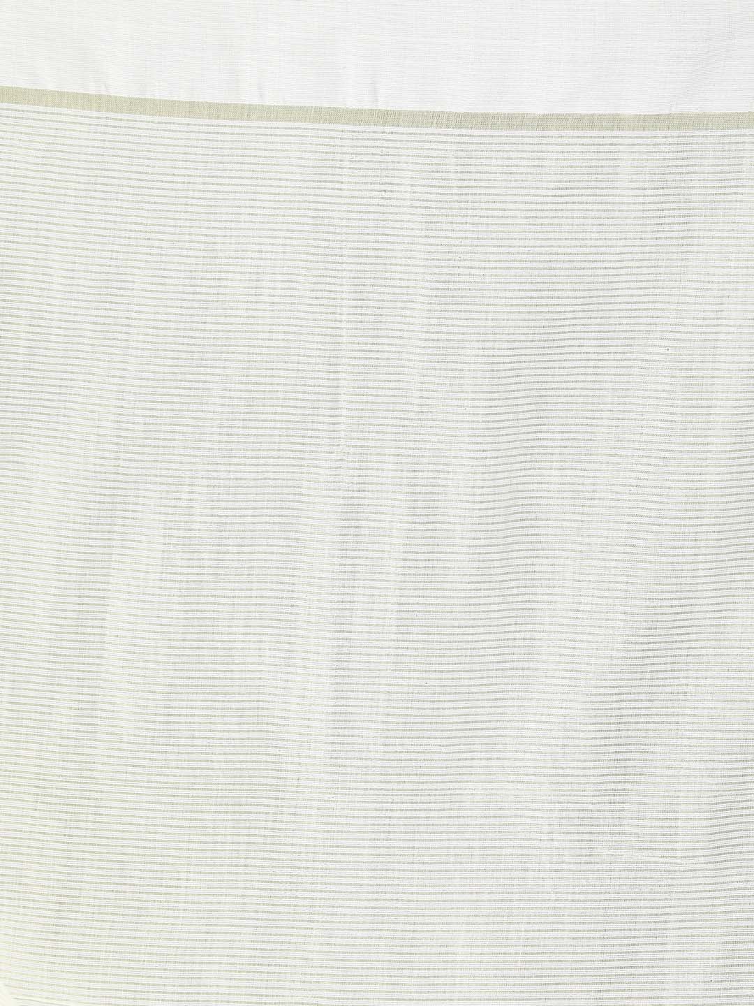 Indethnic White Bengal Handloom Pure Cotton Saree Work Saree - Saree Detail View