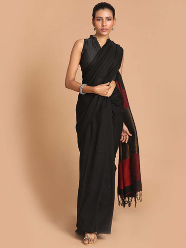 Black Bengal Handloom Pure Cotton Saree Party Saree