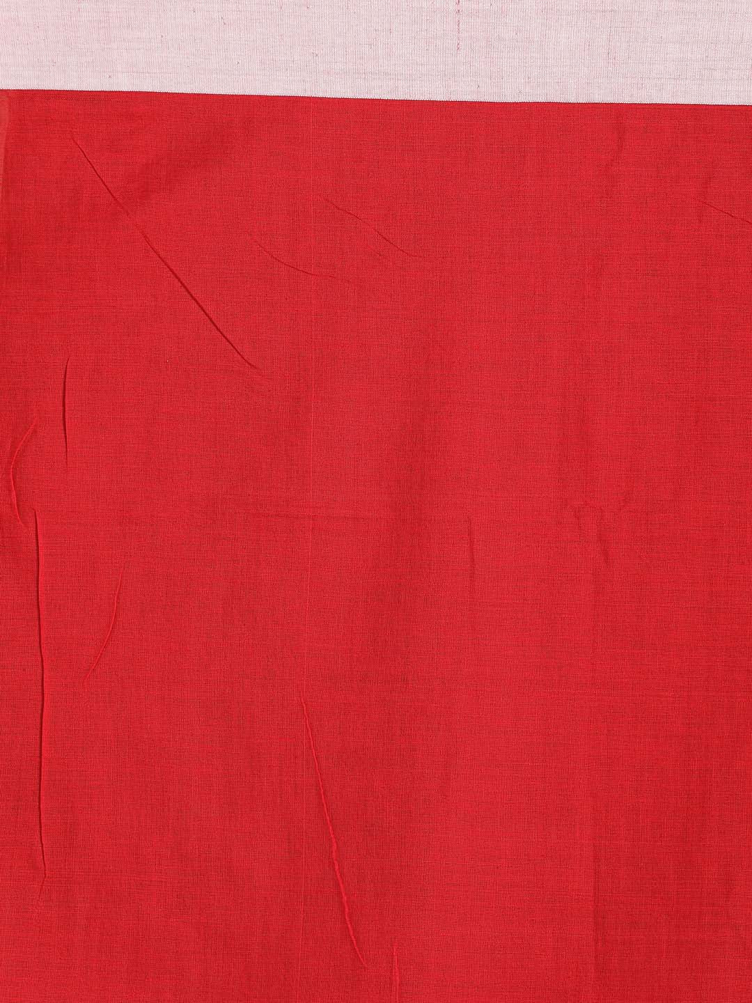 Indethnic Red Bengal Handloom Pure Cotton Saree Daily Saree - Saree Detail View