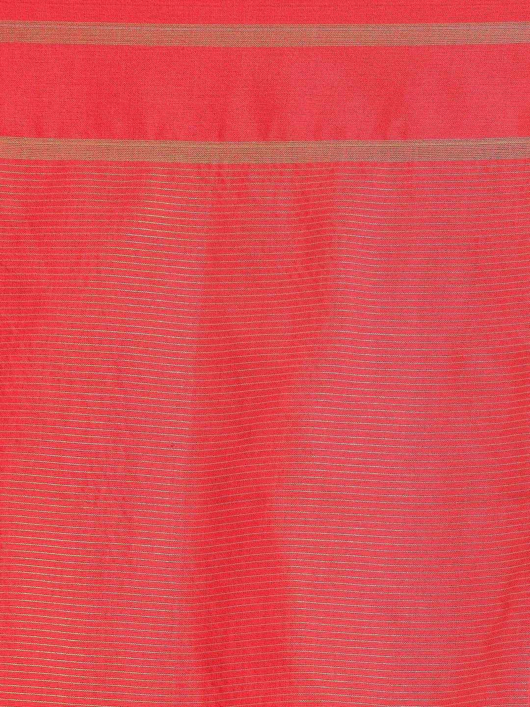 Indethnic Red Bengal Handloom Pure Cotton Saree Work Saree - Saree Detail View