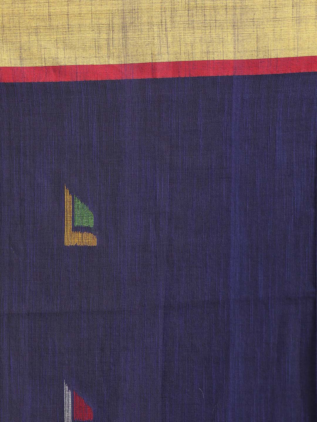 Indethnic Blue Bengal Handloom Pure Cotton Saree Work Saree - Saree Detail View