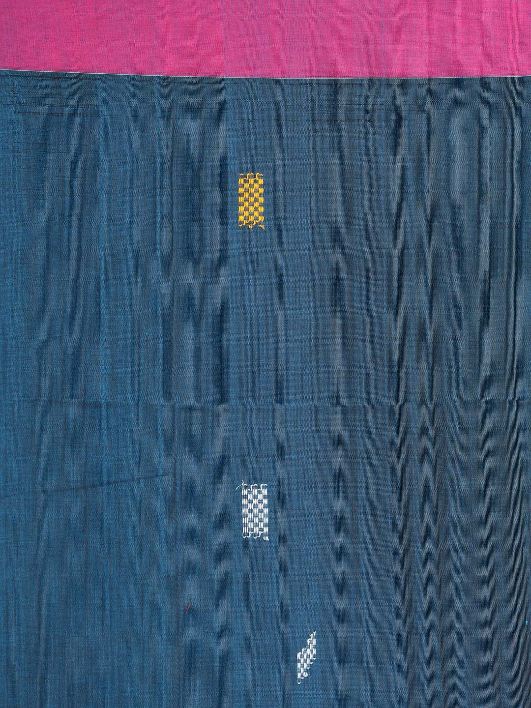 Indethnic Blue Bengal Handloom Pure Cotton Saree Work Saree - Saree Detail View