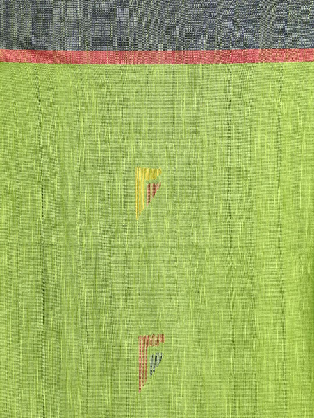 Indethnic Green Bengal Handloom Pure Cotton Saree Work Saree - Saree Detail View