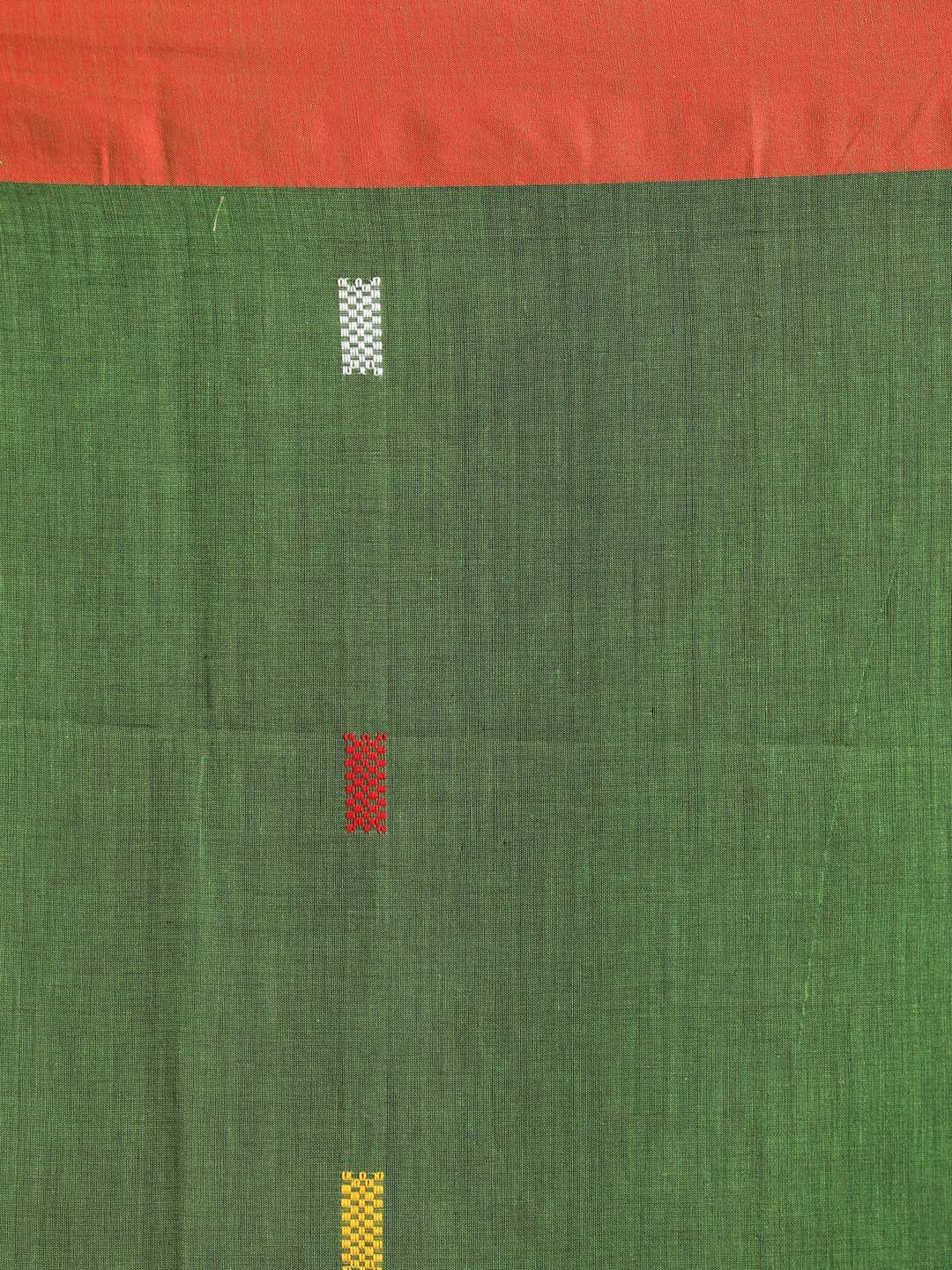 Indethnic Green Bengal Handloom Pure Cotton Saree Work Saree - Saree Detail View