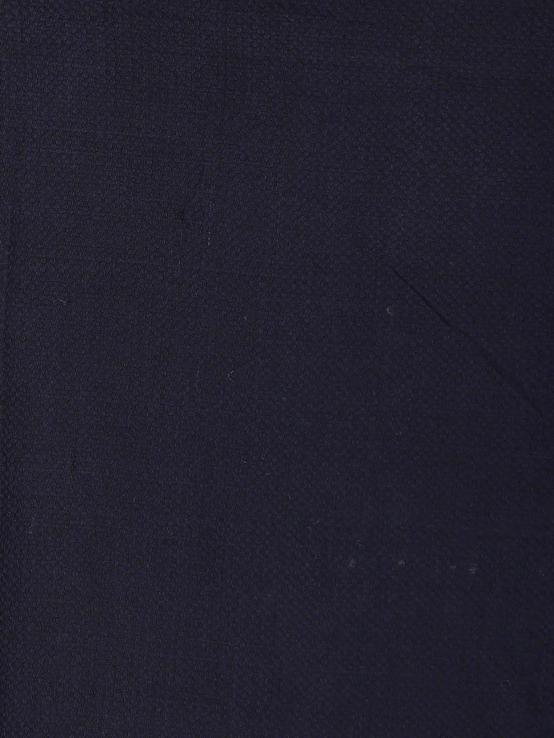 Indethnic Navy Blue Bengal Handloom Pure Cotton Saree Party Saree - Saree Detail View
