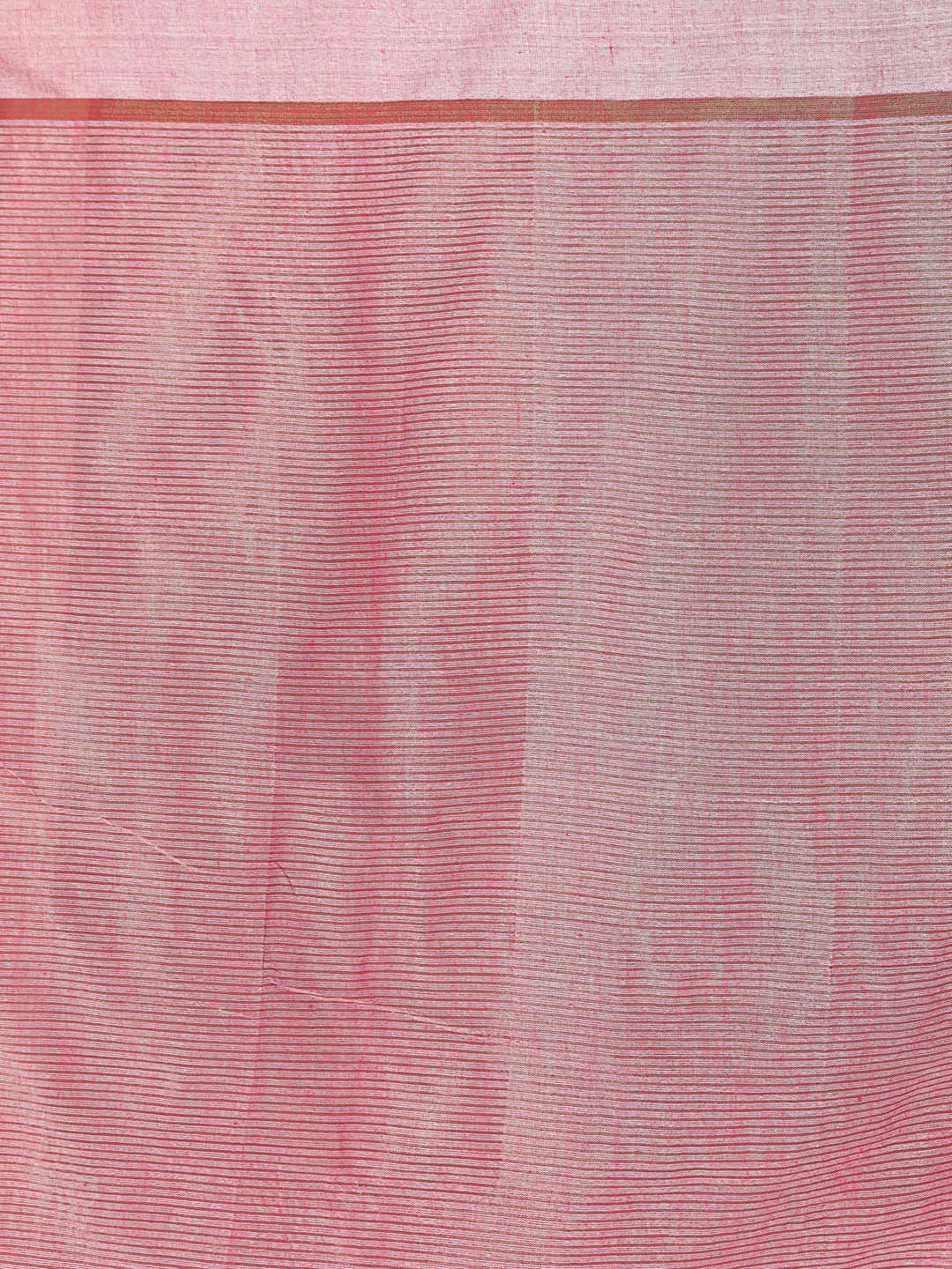 Indethnic Pink Bengal Handloom Pure Cotton Saree Work Saree - Saree Detail View