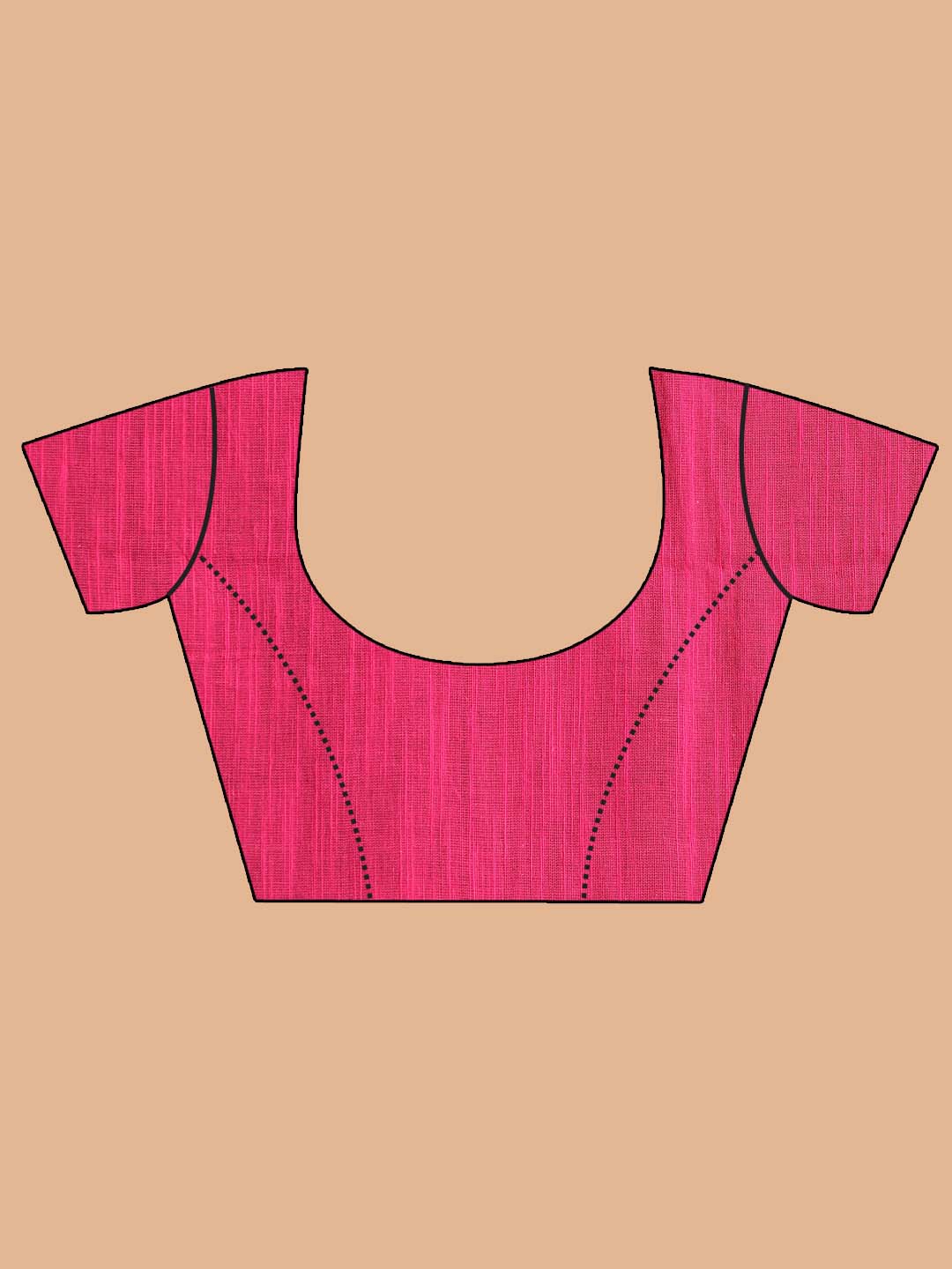 Indethnic Pink Bengal Handloom Pure Cotton Saree Work Saree - Blouse Piece View