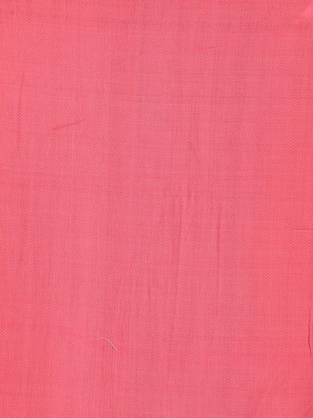 Indethnic Pink Bengal Handloom Pure Cotton Saree Party Saree - Saree Detail View